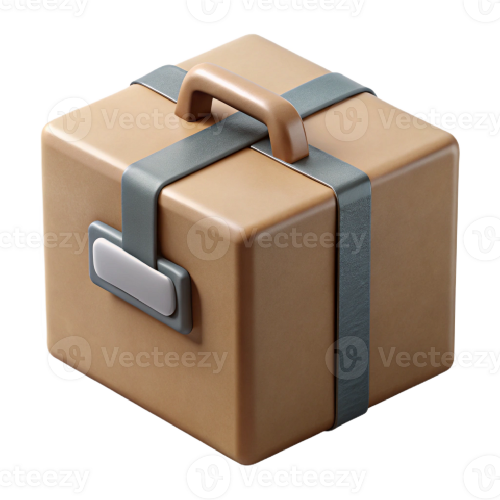 serene modern Square Cardboard Box with Open Lid Transparent Background detailed png