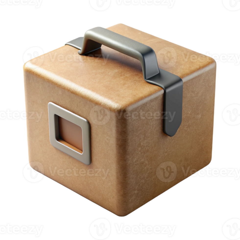 impressive classic Square Cardboard Box with Open Lid Transparent Background premium png