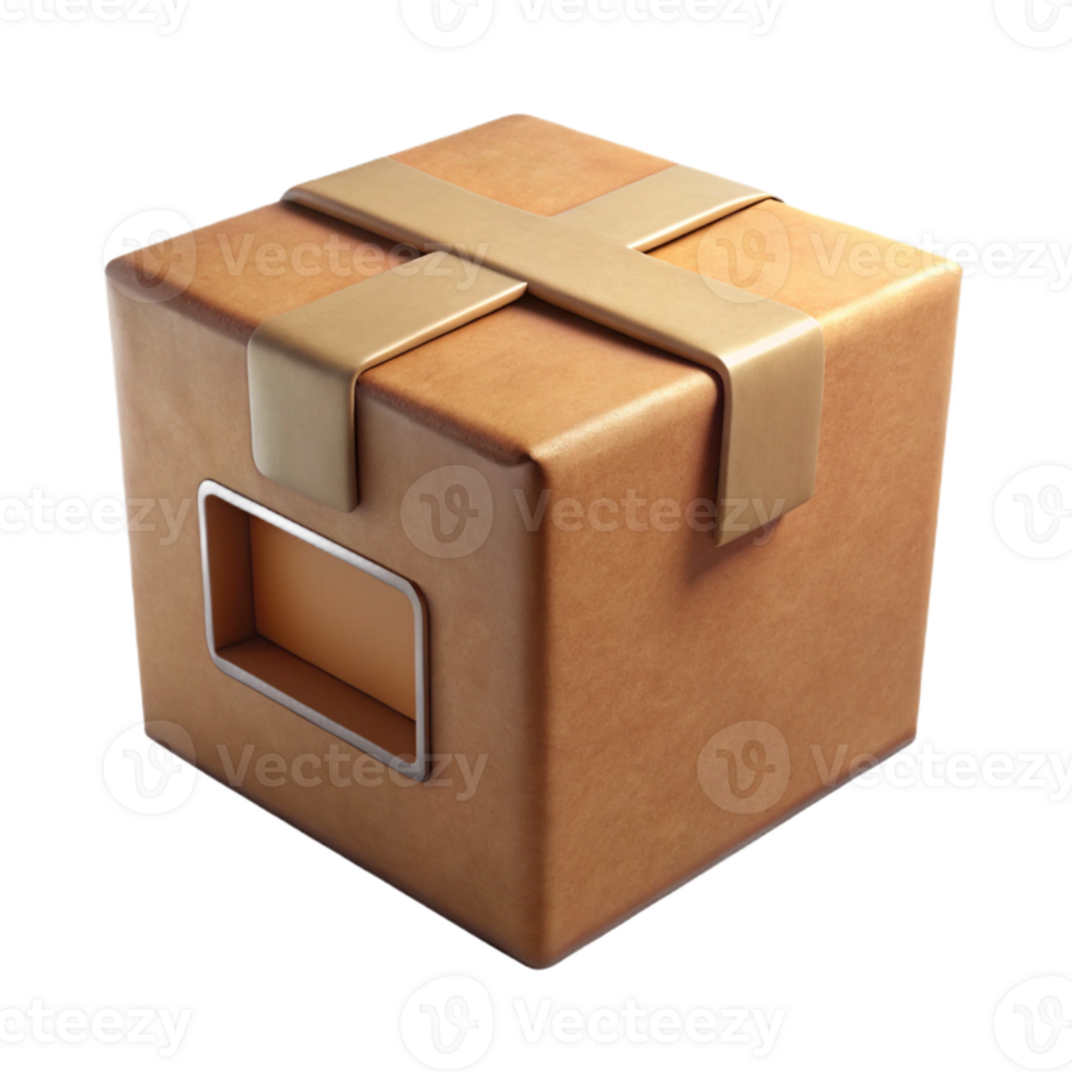 wonderful abstract Square Cardboard Box with Open Lid Transparent Background original png