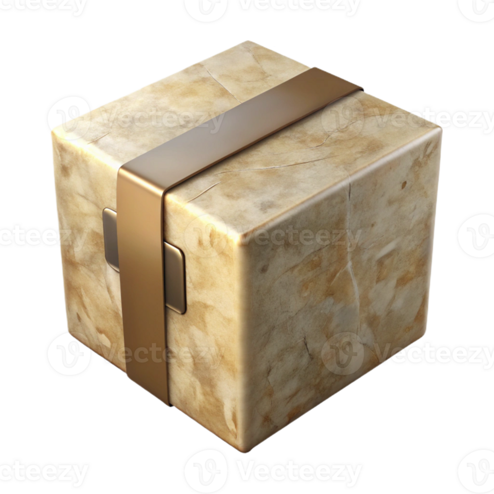 impressive modern Square Cardboard Box with Open Lid Transparent Background high quality png