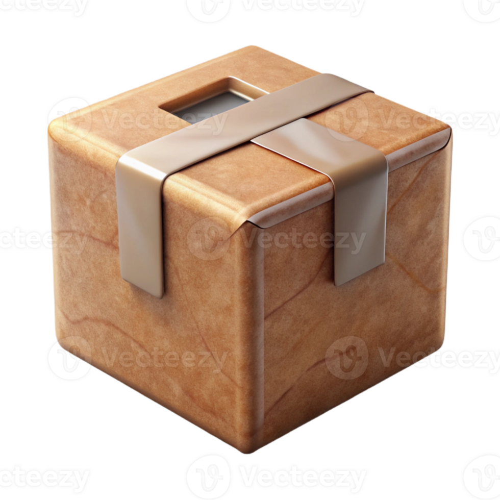 wonderful contemporary Square Cardboard Box with Open Lid Transparent Background high resolution png