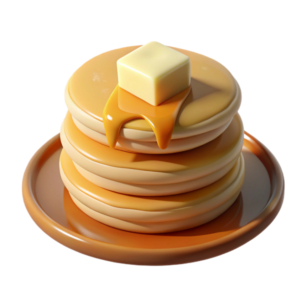 extraordinary classic Stacked Pancakes with Butter Transparent Background original png