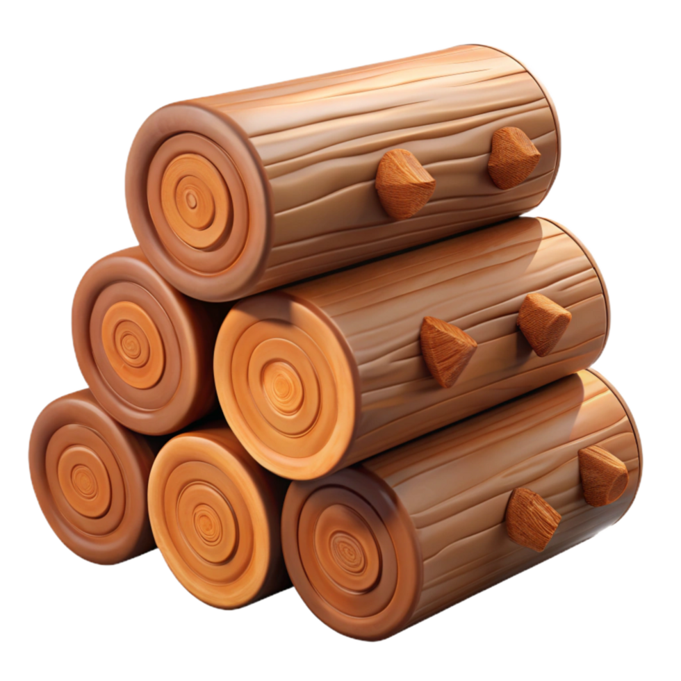 serene modern Stacked Wooden Logs Texture Isolated Element exclusive png