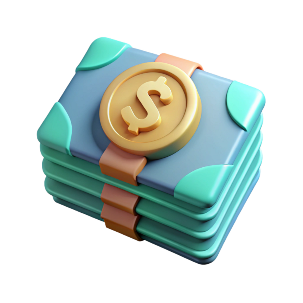 vibrant creative Stack of Paper Money with Dollar Sign Transparent Background exclusive png