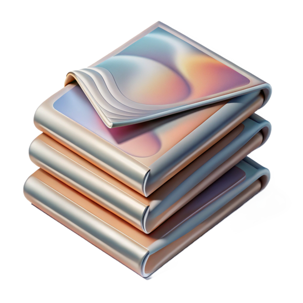 elegant contemporary Stack of Magazines with Blank Covers Transparent high resolution png