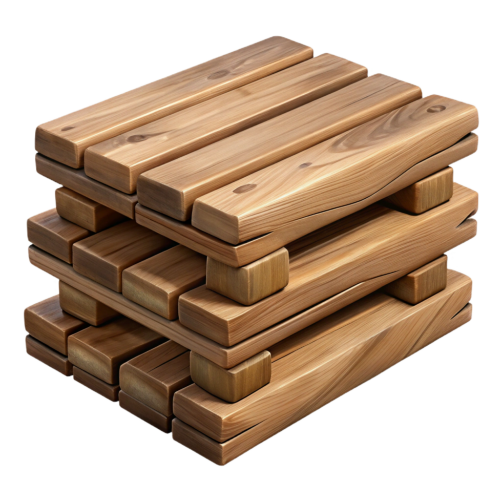 dramatic artistic Stacked Wooden Planks Texture Transparent Background professional png