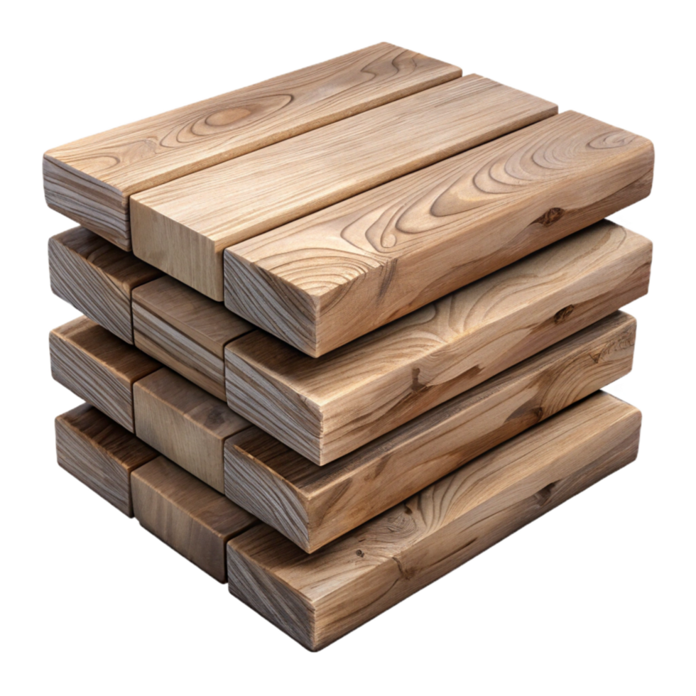 impressive creative Stacked Wooden Planks Texture Transparent Background authentic png