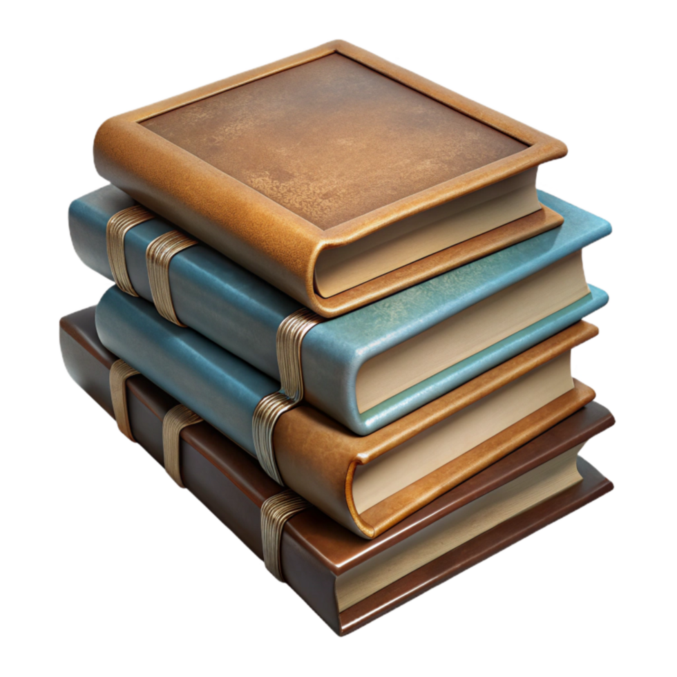 wonderful artistic Stack of Old Books Top View Cutout original png