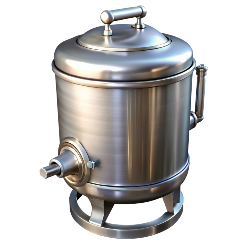 magnificent artistic Stainless Steel Mash Tun Transparent Background detailed png