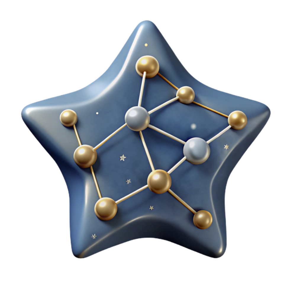 elegant classic Star Chart Cutout with Constellation Lines detailed png