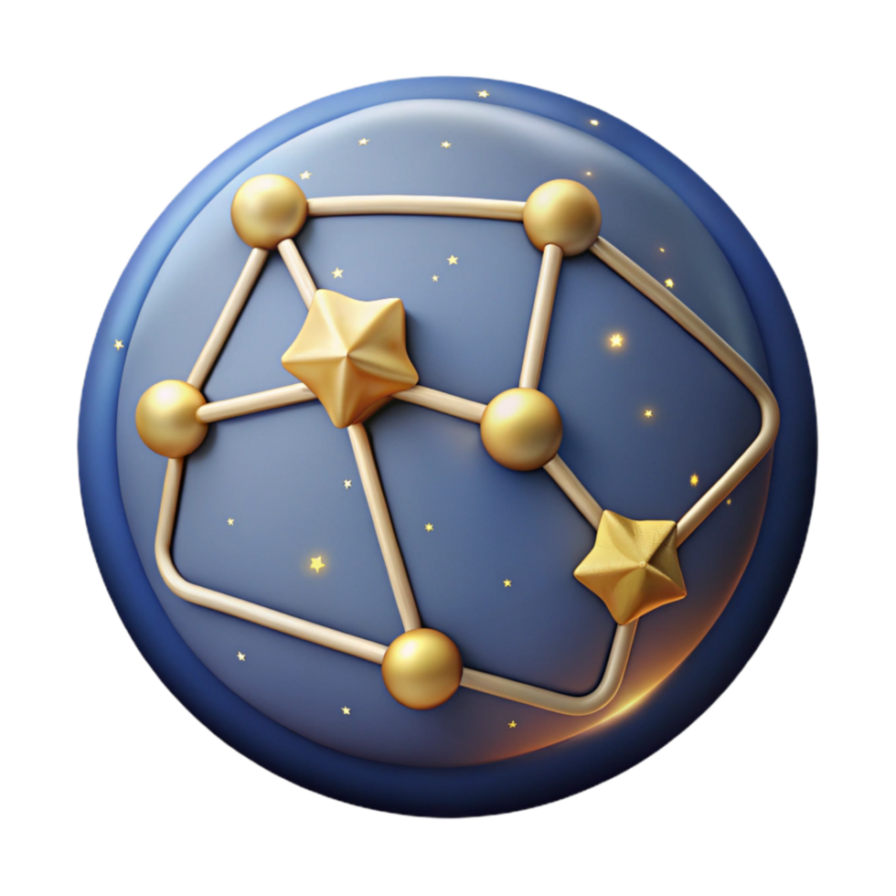 dramatic traditional Star Chart Cutout with Constellation Lines authentic png