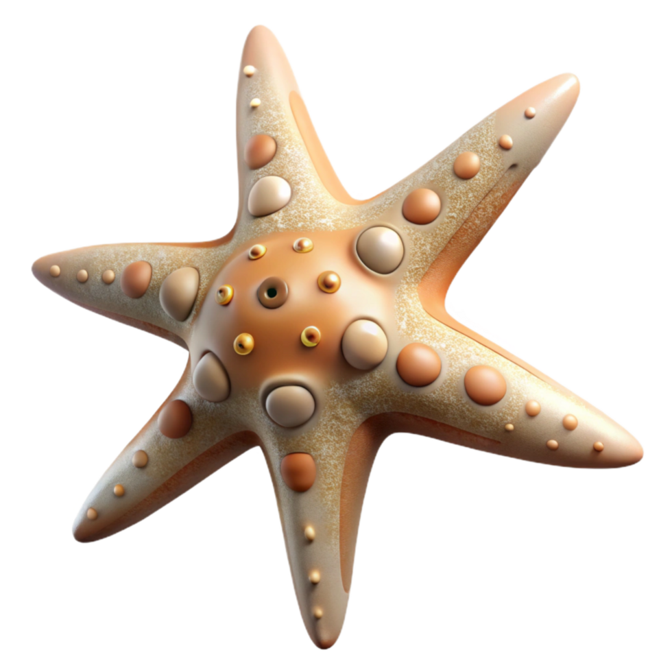 impressive modern Starfish Arms Spread Wide Underwater Perspective Transparent Background high quality png