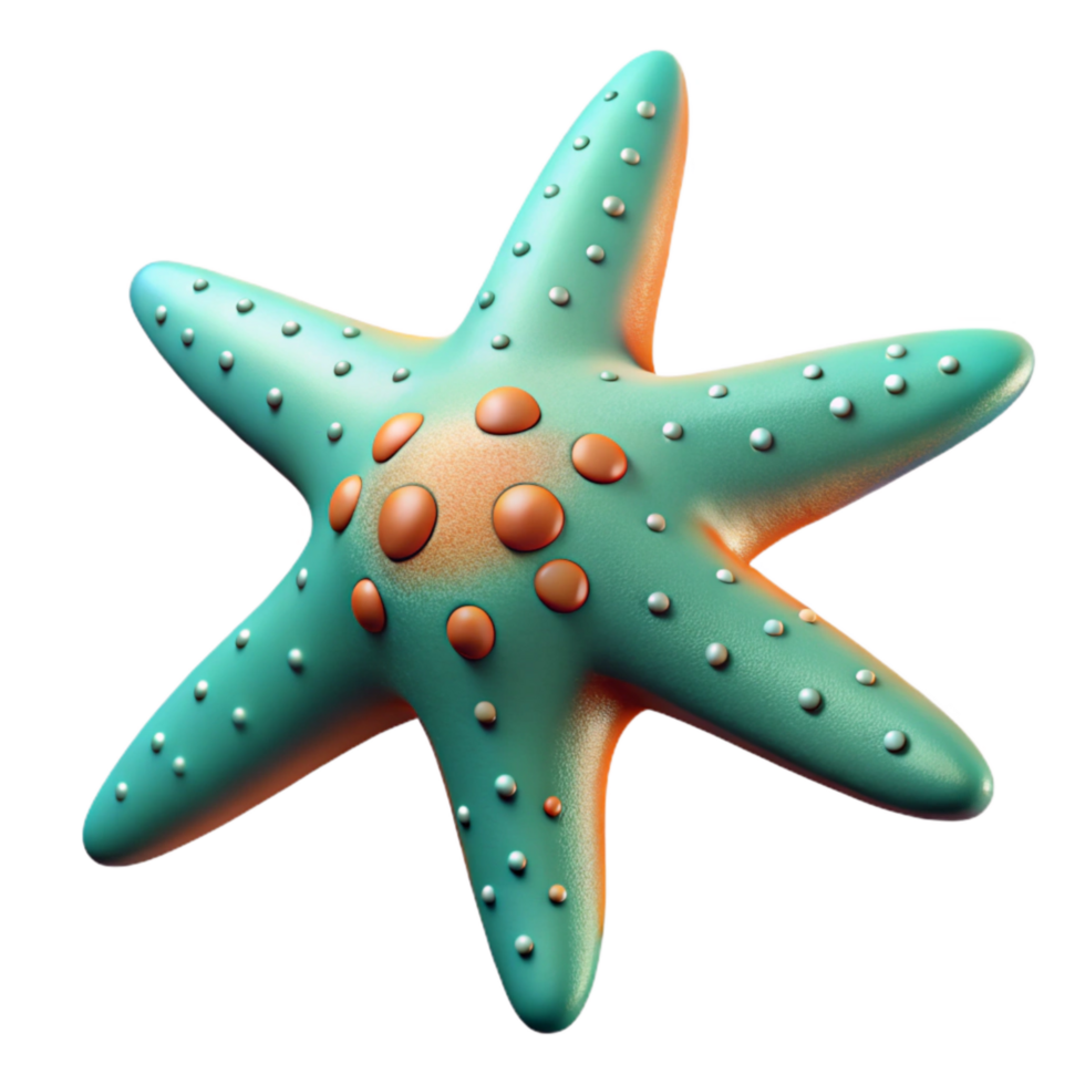 vibrant minimalist Starfish Arms Spread Wide Underwater Perspective Transparent Background exclusive png