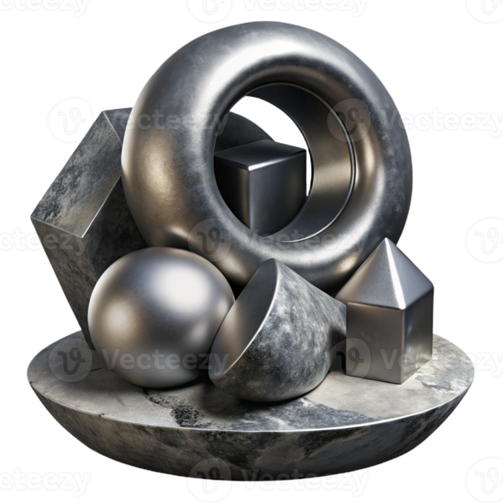beautiful minimalist Steel Art Installation High Contrast high quality png