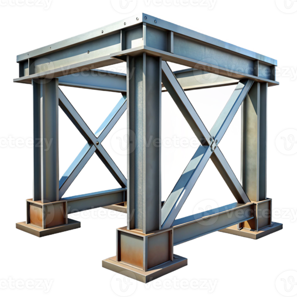 vibrant abstract Steel Beam Structure Isolated Transparent Background high resolution png