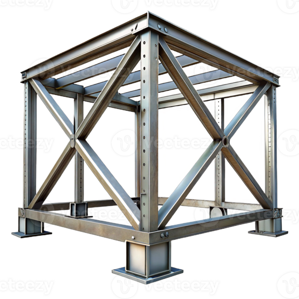 extraordinary rustic Steel Beam Structure Isolated Transparent Background genuine png