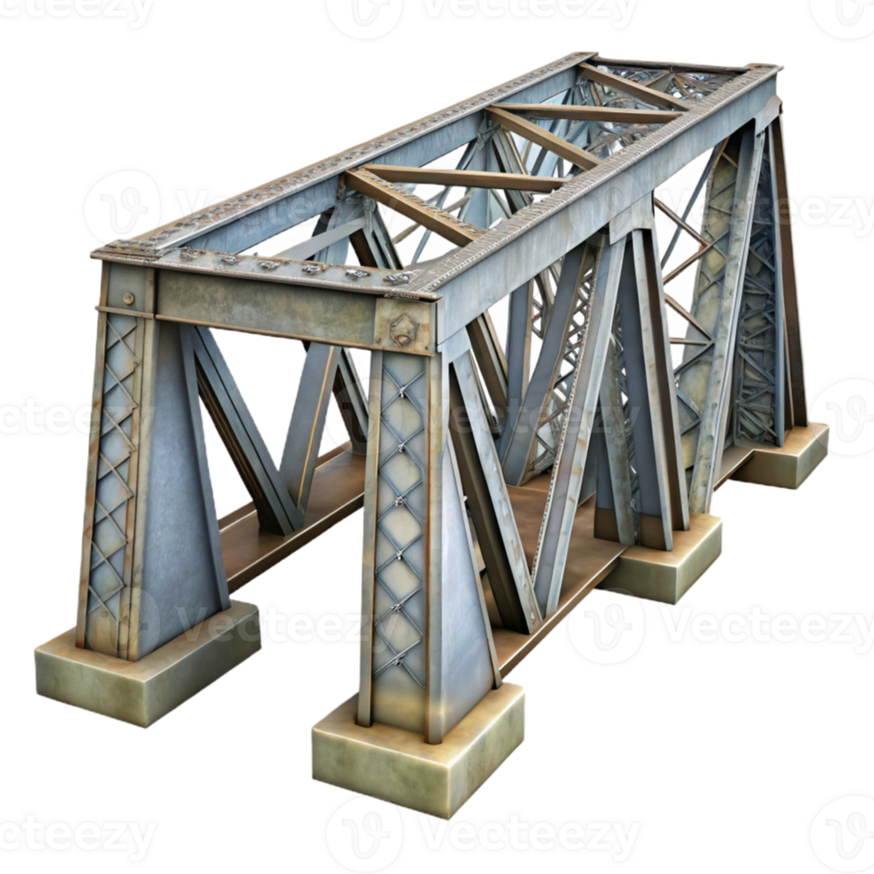 magnificent classic Steel Bridge Structure Side View Transparent Background png