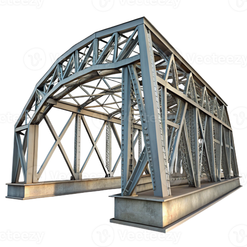 elegant abstract Steel Bridge Structure Angled View Cutout genuine png