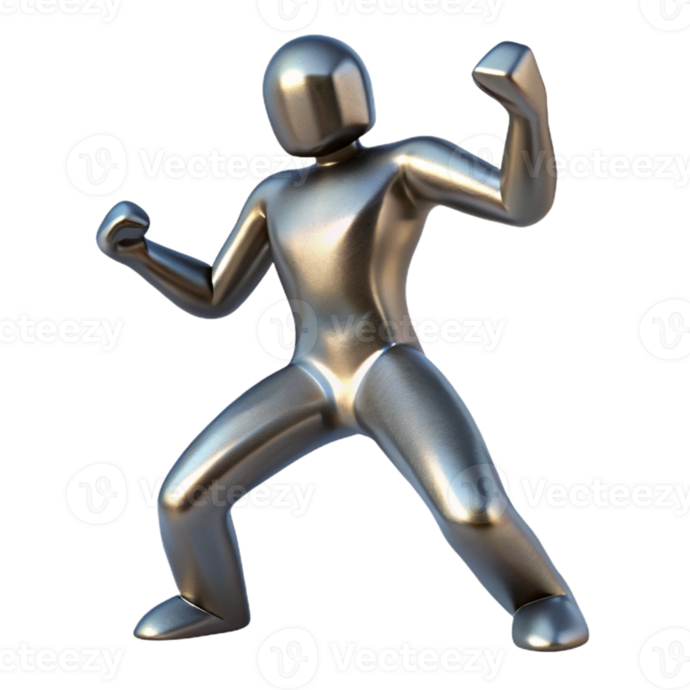 magnificent abstract Steel Figure Dynamic Pose Isolated Element high quality png