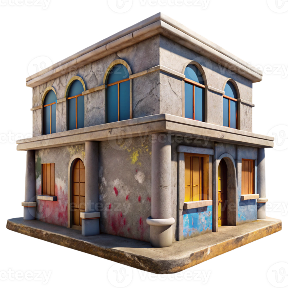 wonderful vintage Stencilled Building Graffiti Transparent Background detailed png