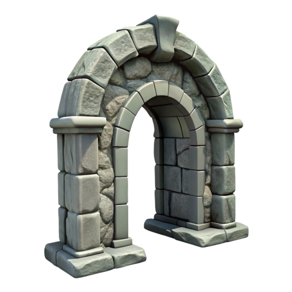 serene artistic Stone Archway Entrance Transparent Background Gothic Style png
