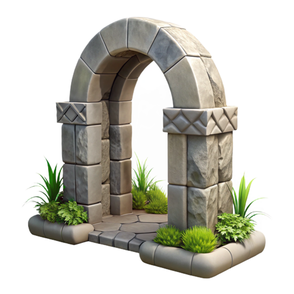 beautiful contemporary Stone Archway in Garden Transparent authentic png