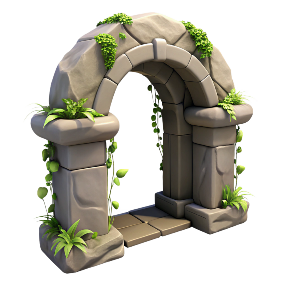 stunning classic Stone Archway with Vines Transparent premium png