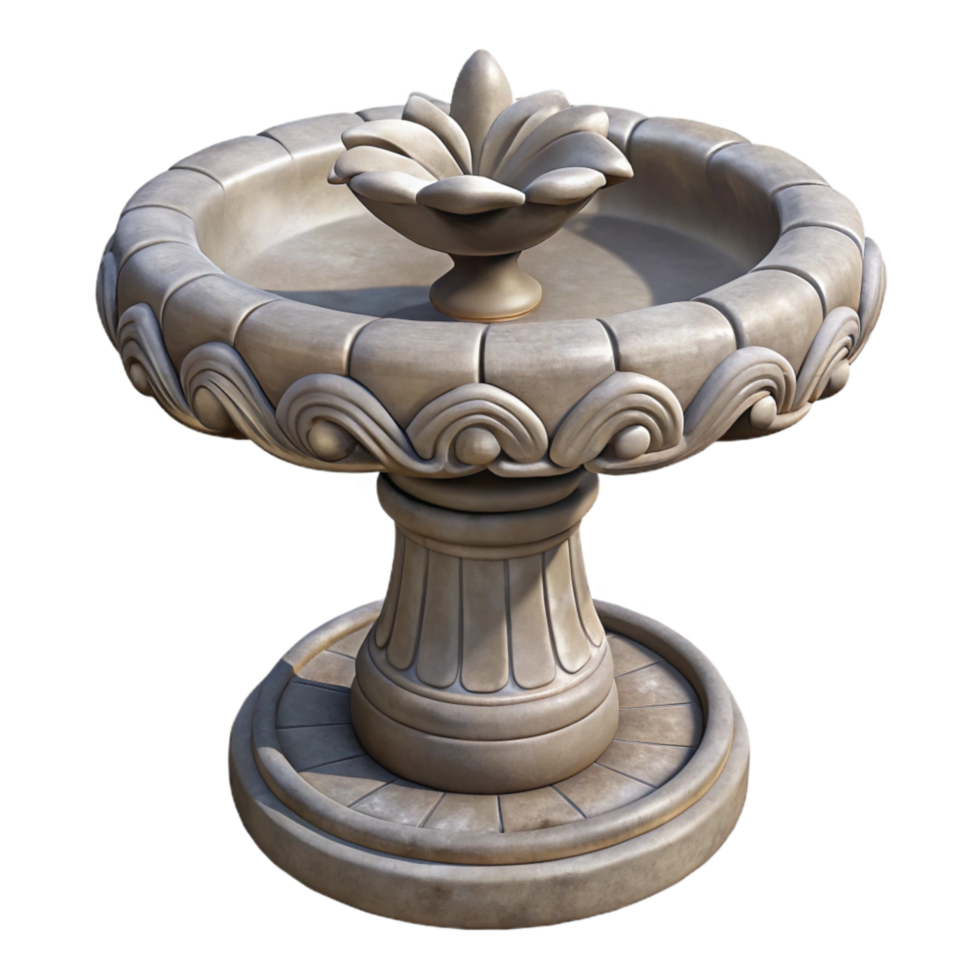 beautiful abstract Stone Bird Bath Ornate Design Transparent exclusive png