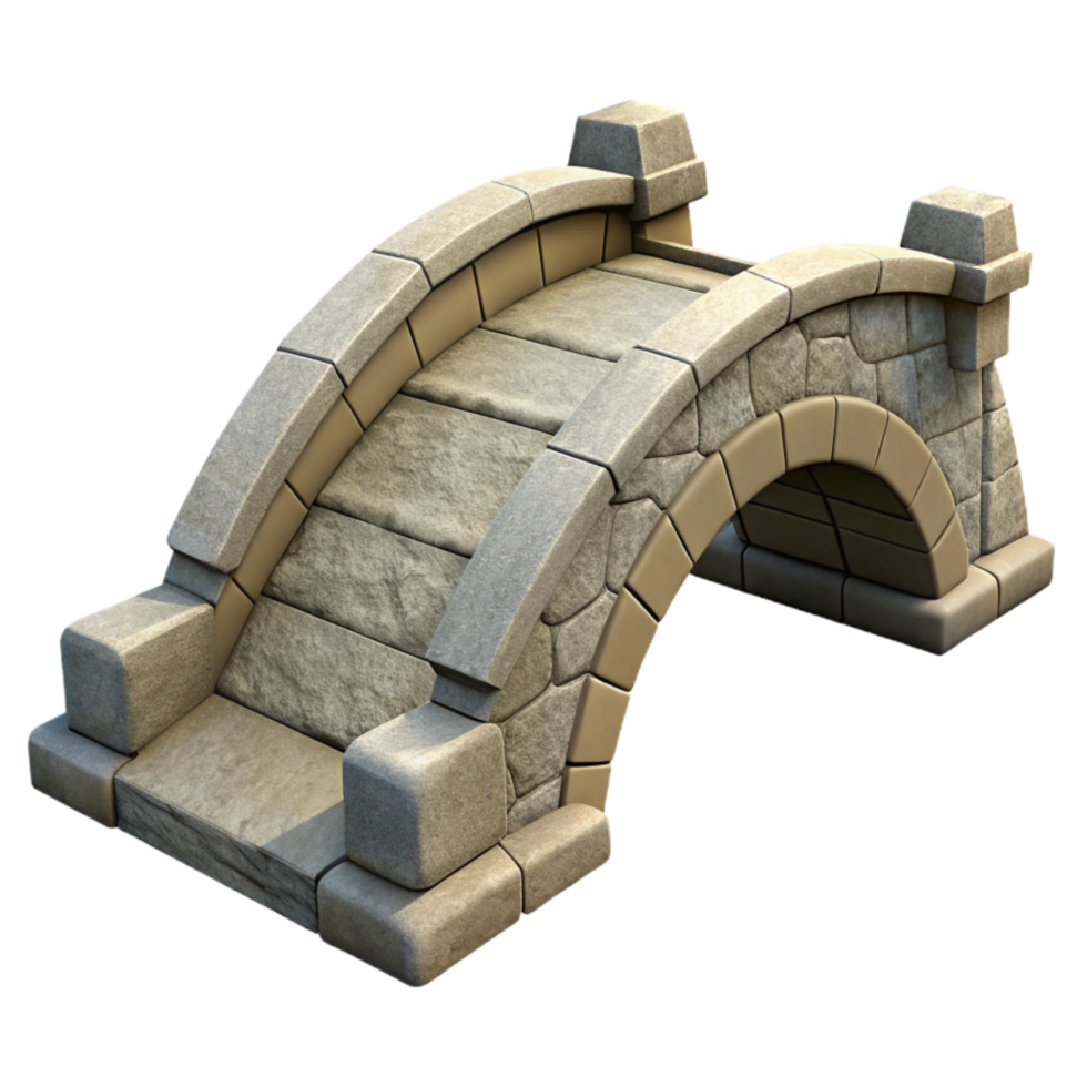 serene modern Stone Bridge Arched Design Cutout authentic png