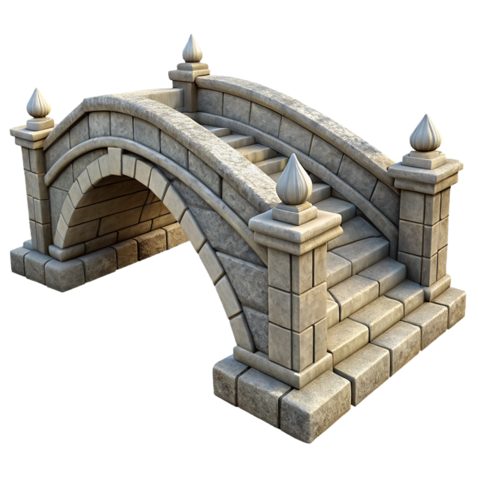 serene minimalist Stone Bridge Architectural Structure Transparent high resolution png