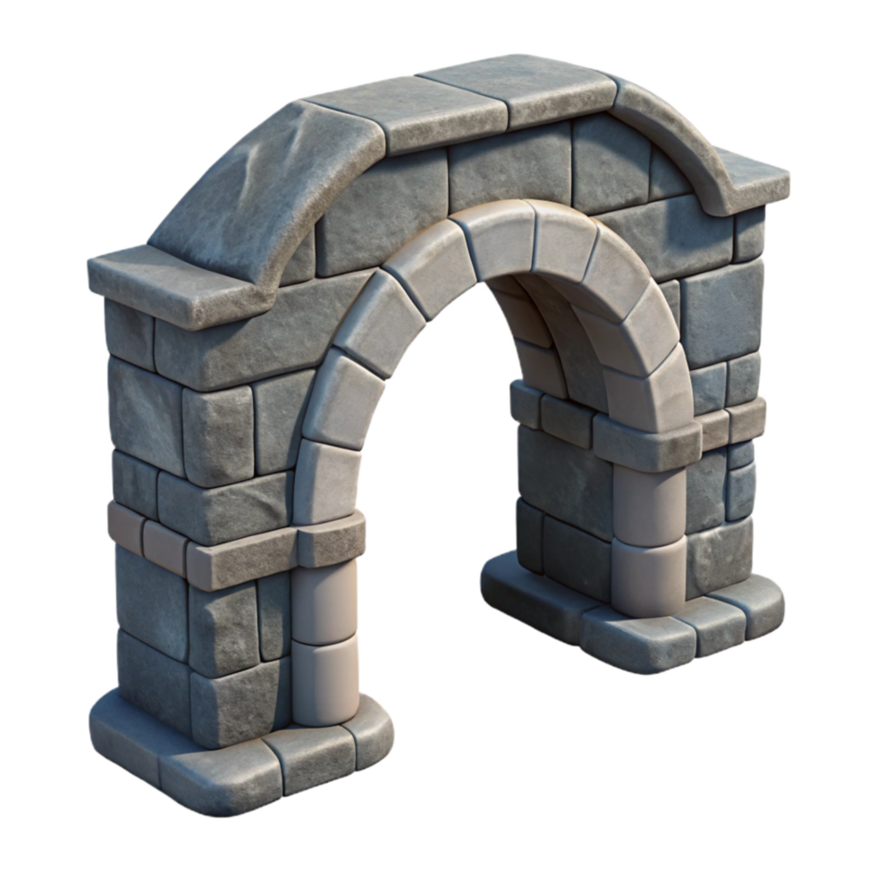 impressive traditional Stone Bridge Archway Perspective View Isolated Element high resolution png