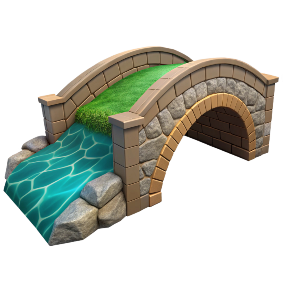 stunning artistic Stone Bridge Over River Transparent Background genuine png
