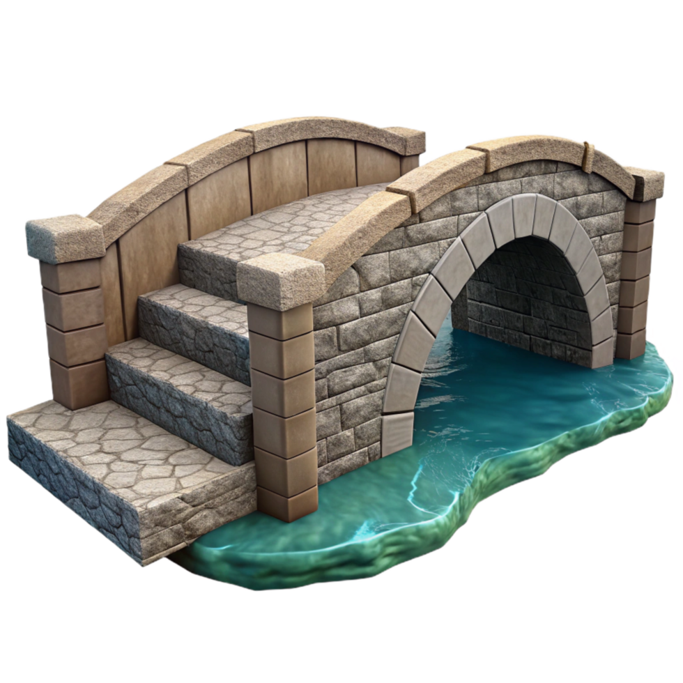 impressive minimalist Stone Bridge Over River Transparent Background genuine png