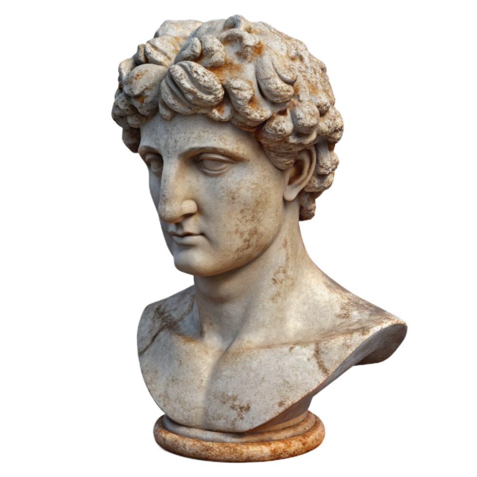 extraordinary classic Stone Bust Classical Figure Isolated on White png