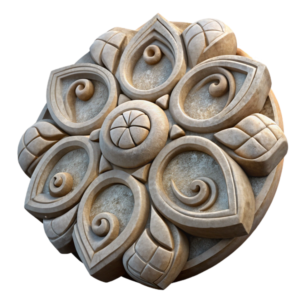 beautiful minimalist Stone Carving Intricate Pattern Element professional png