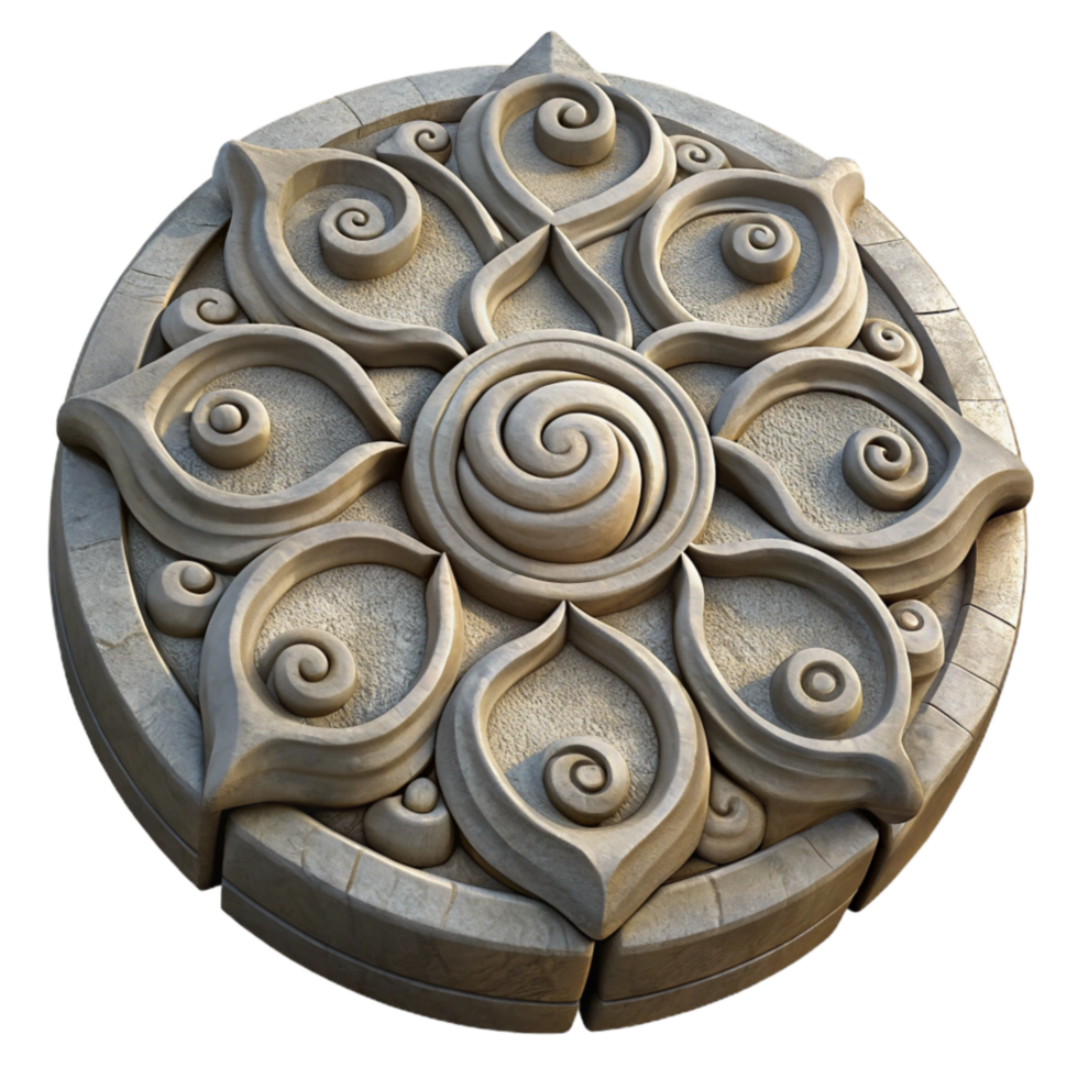 extraordinary vintage Stone Carving Intricate Pattern Element detailed png