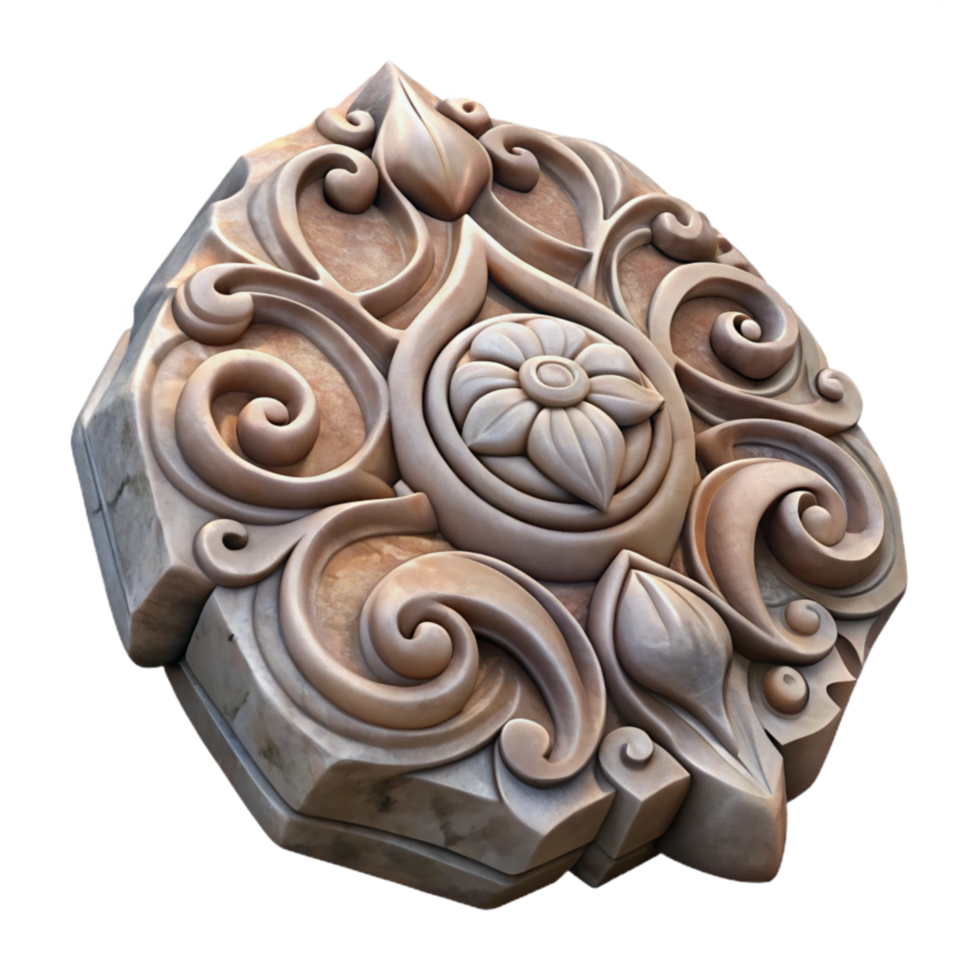wonderful modern Stone Carving with Intricate Detail Transparent Background genuine png