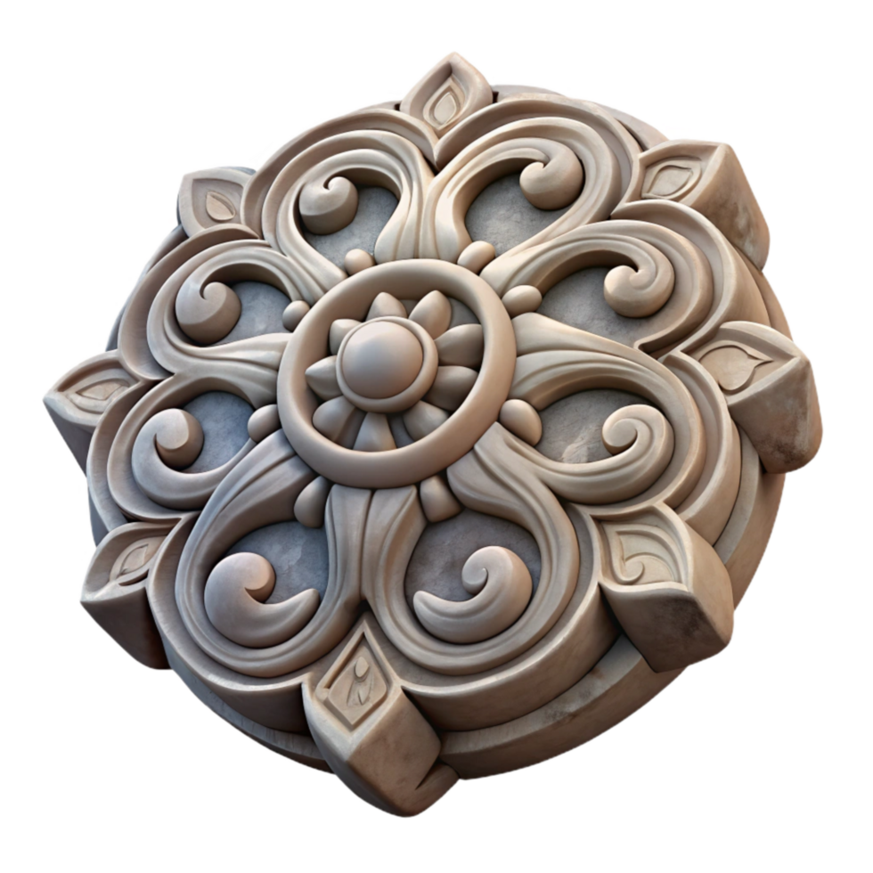 dramatic classic Stone Carving with Intricate Detail Transparent Background authentic png