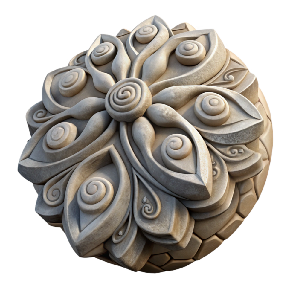 impressive artistic Stone Carving with Intricate Detail Transparent Background original png