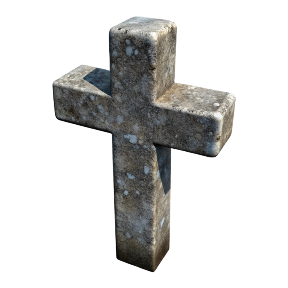 wonderful vintage Stone Cross Silhouette Transparent Background authentic png