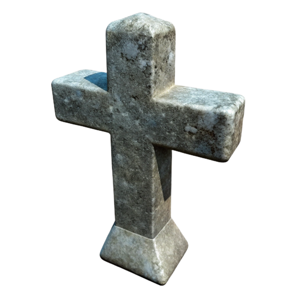 impressive classic Stone Cross Silhouette Transparent Background premium png