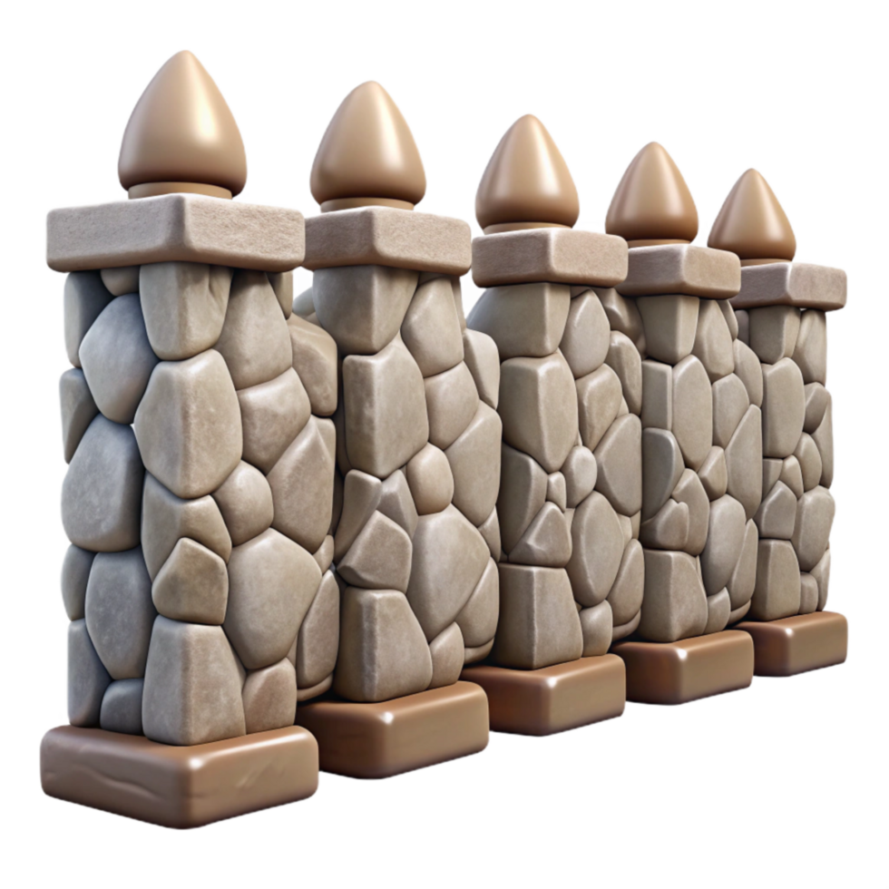 beautiful classic Stone Fence Rustic Style Cutout detailed png