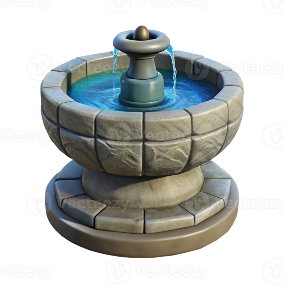 dramatic modern Stone Fountain Spout Isolated Water Feature original png