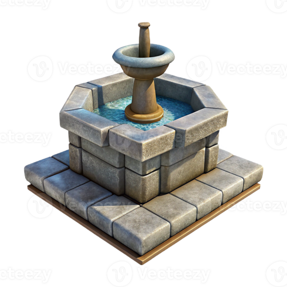 magnificent artistic Stone Fountain Water Feature Isolated detailed png