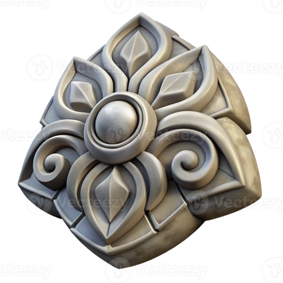 extraordinary contemporary Stone Frieze Decorative Carving Isolated on White high resolution png