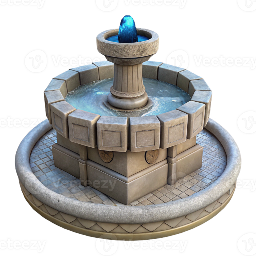 magnificent modern Stone Fountain with Water Feature Cutout Element high quality png