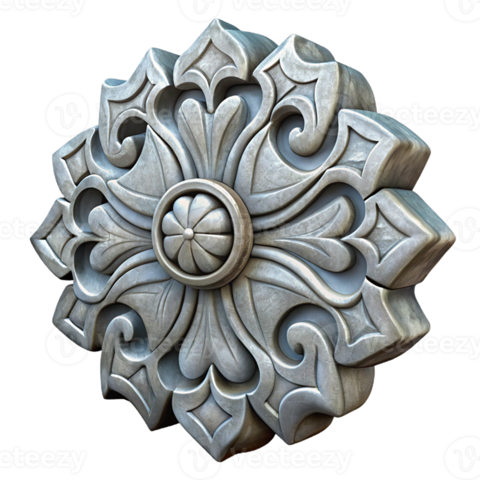 dramatic classic Stone Frieze Decorative Carving Isolated on White high resolution png