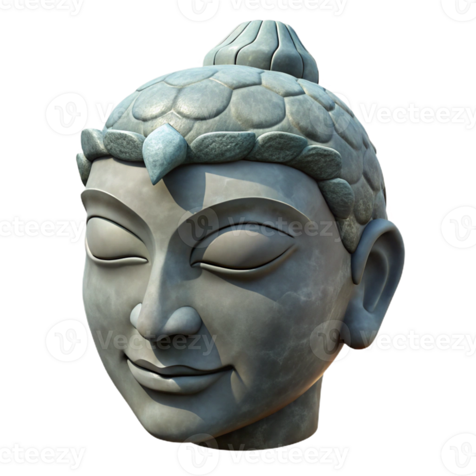 serene abstract Stone Head Sculpture Serene Expression Transparent genuine png