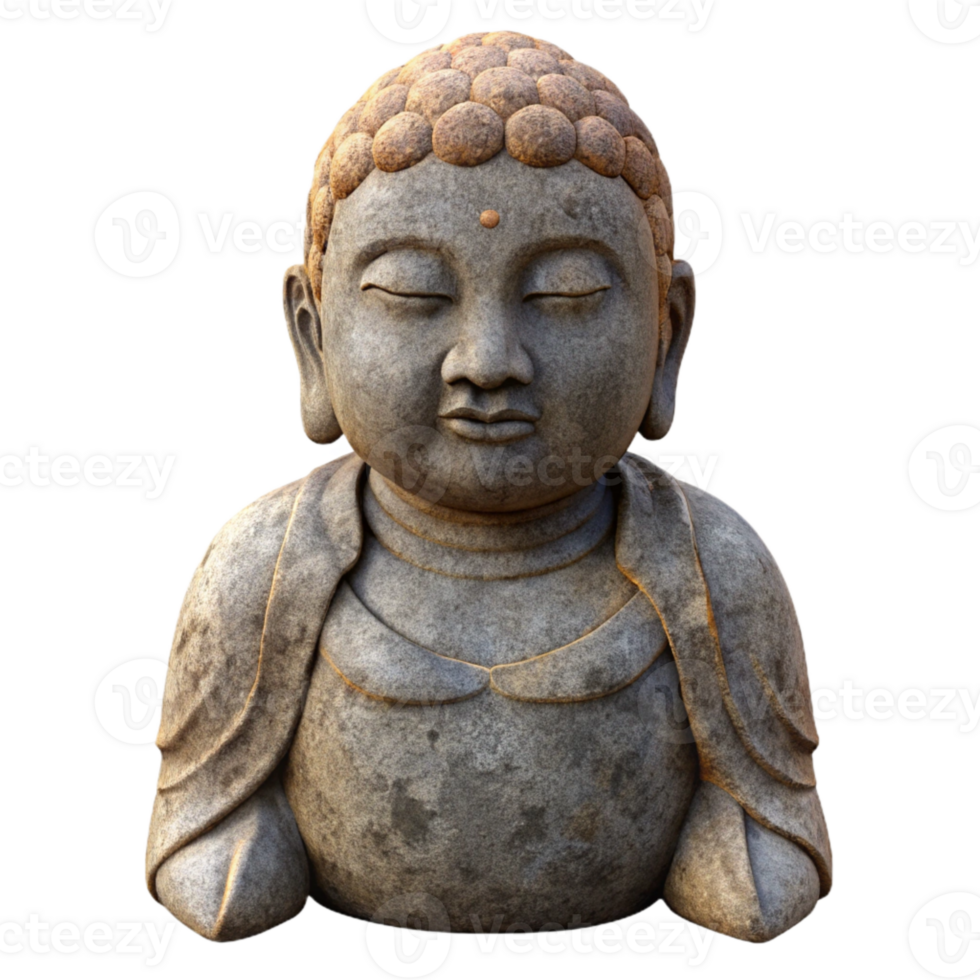 vibrant traditional Stone Idol Statue Front View Isolated authentic png