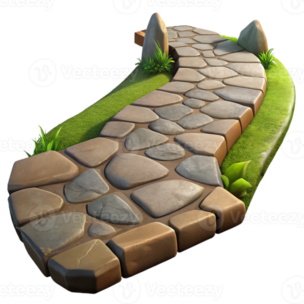 magnificent artistic Stone Pathway in Park Isolated Element professional png